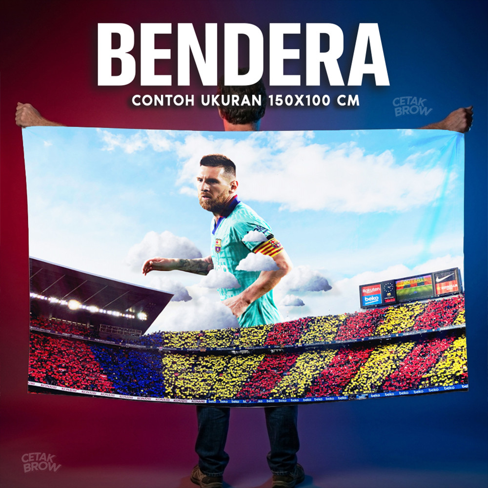 Bendera FC Barcelona Tiki-Taka Era Xavi Iniesta Hiasan Dinding Kamar Kolektor Dekorasi Studio Kreati