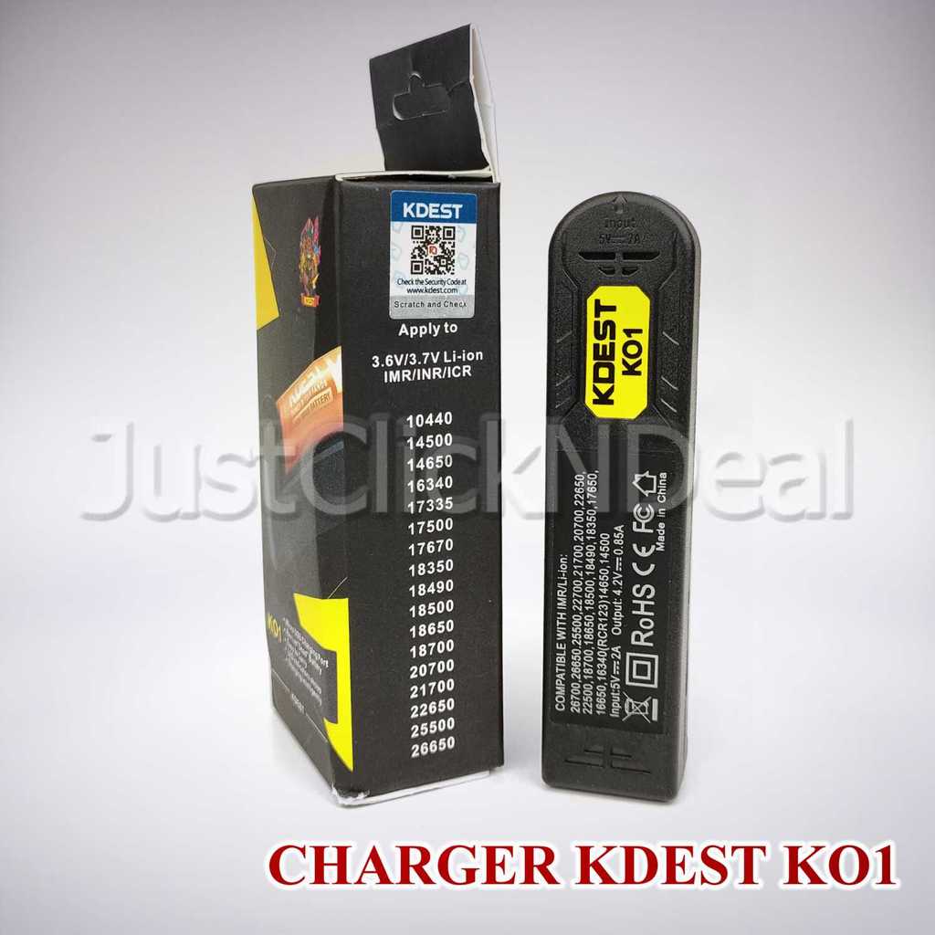 Kdest Ko1 Charger Baterai 18650 21700 1 Slot Authentic Original