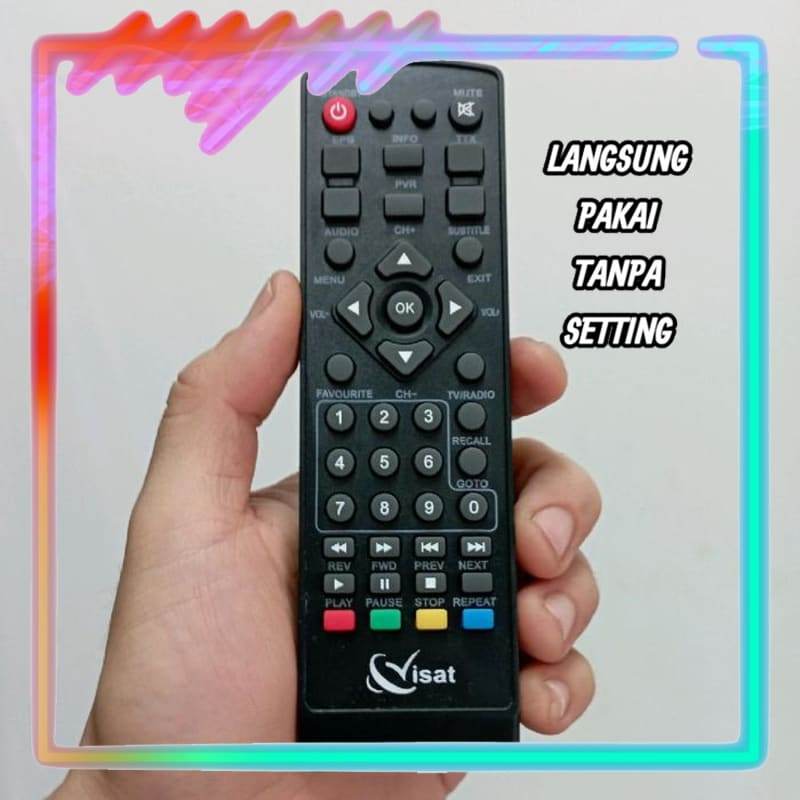 Remot Remote Set Top Box STB DVB-T2 Pengganti Tanpa Setting Visat-U1 Digital TV (LANGSUNG PAKAI)