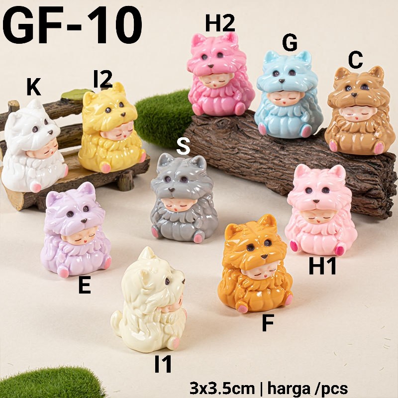 GF-10 Resin clay 3d diy yumo fox glossy putih kuning pink biru coklat ungu silver orange  kalung gan