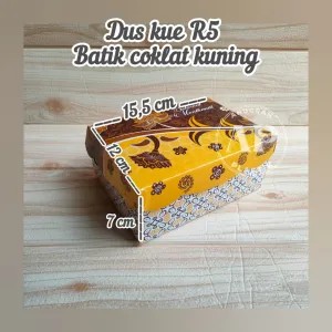 Dus Kue R5 Batik Coklat Kuning / Box kue / Roti R5 Motif PER 10