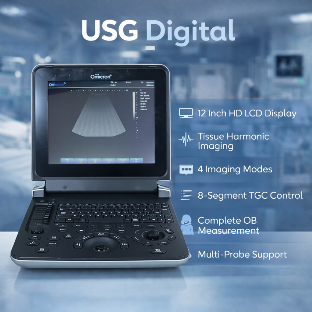 Mesin USG Digital 2D Portable Ultrasound Scanner 12 Inch