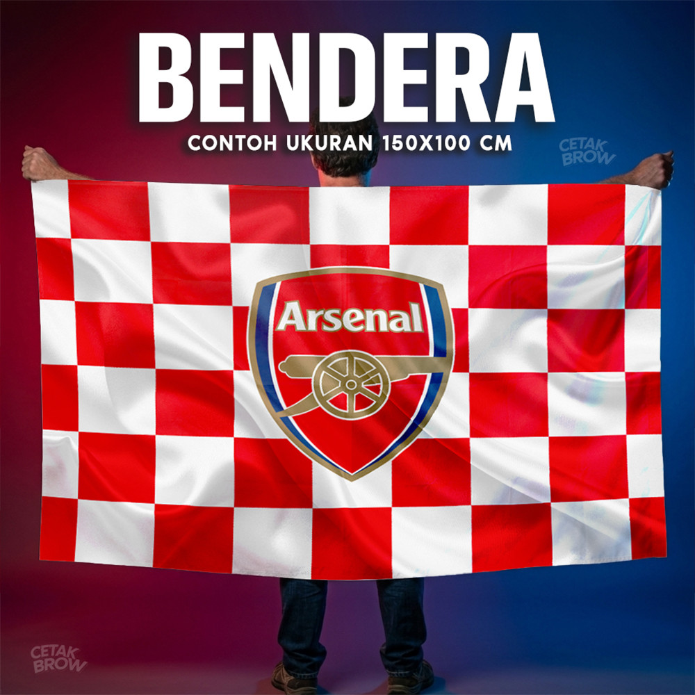 Bendera Arsenal FC The Invincibles 2003-04 Historic Unbeaten Season Gold Trophy Design Bisa Cetak Cu