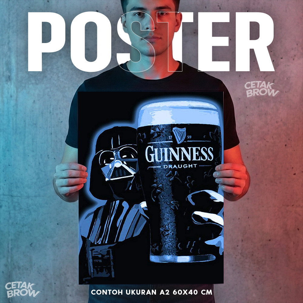Poster Guinness Beer Retro Hiasan Dinding Kamar Cowok Dekorasi Bar Rumah Vintage Estetik