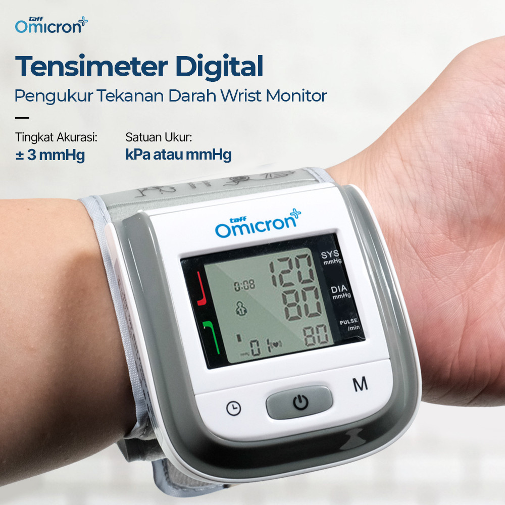 TaffOmicron Tensimeter Digital Pengukur Tekanan Darah Wrist Monitor - YK-BPW1