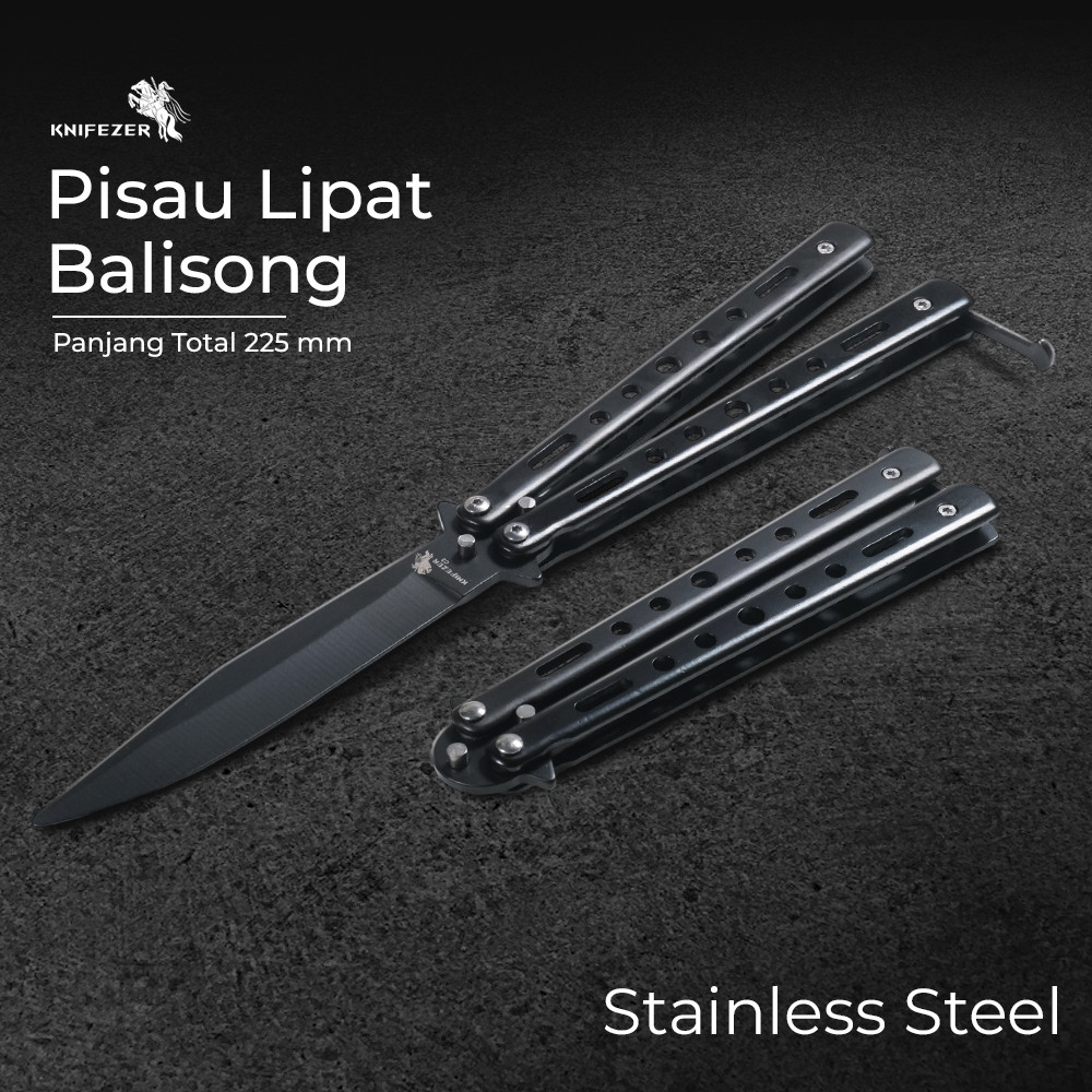 Jiwalaga Store - KNIFEZER Pisau Lipat CS GO Balisong Folding Knife Stainless Steel - C3