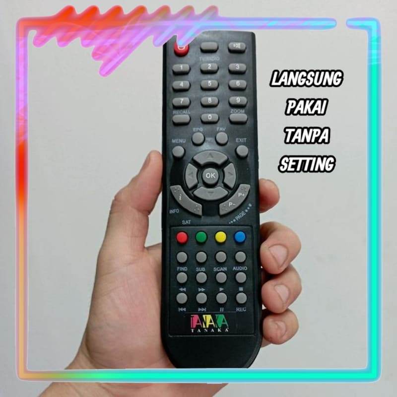 Remot Remote Set Top Box STB DVB-T2 Pengganti Tanpa Setting Tanaka Transvision Nusantara TN-01 4K HD