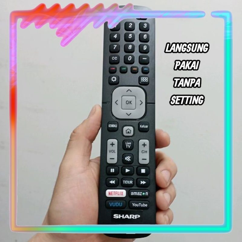 Remot Remote Smart HDTV Pengganti Tanpa Setting Sharp EN2A27S LC-40N5000U LC-43N5000U LC-50N5000U LC