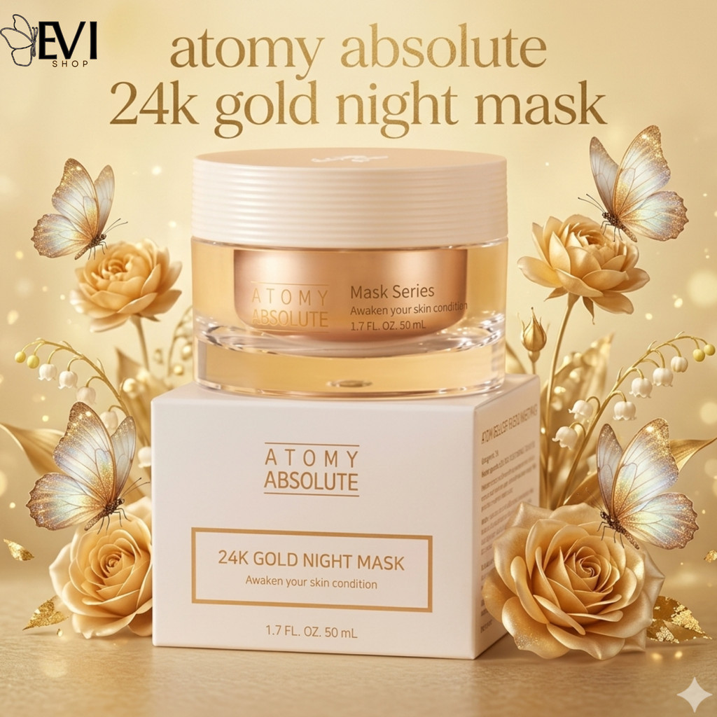 Atomy 24K GOLD NIGHT MASK Masker Wajah Gold Masker Kilau Emas 24K | Mengencangkan Kulit / memperbaik