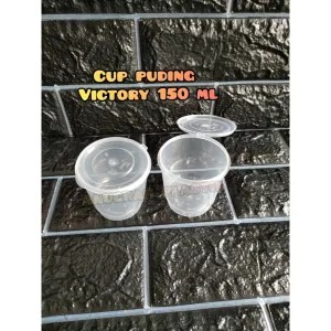 Cup puding Victory 150 ml / gelas jelly tutup fliptop 150ml