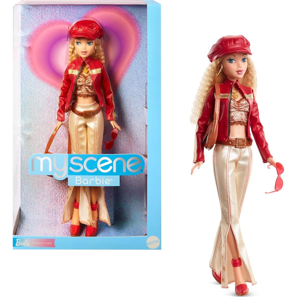 Barbie Signature My Scene Doll & Accessories, in Y2K-Inspired Outfit with Pleather Jacket