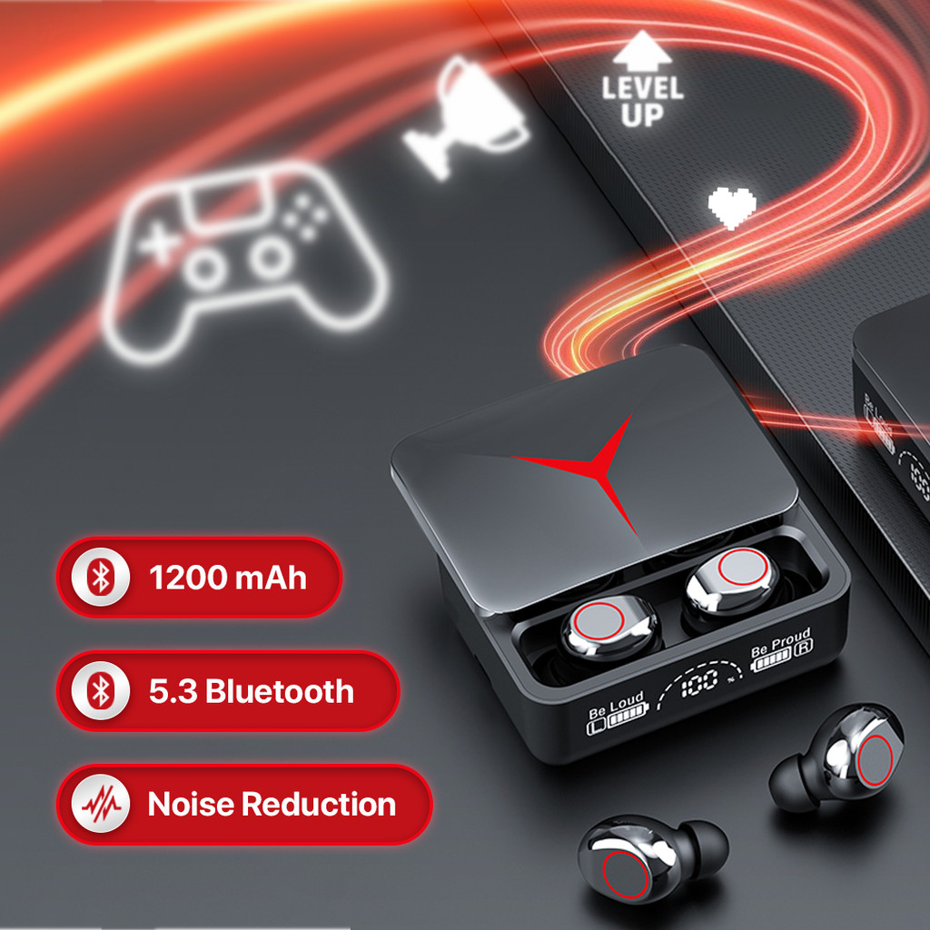 harga terbaik - VAORLO Earphone Bluetooth 5.3 TWS Gaming HIFI Stereo Sound HD Call - M90 Pro