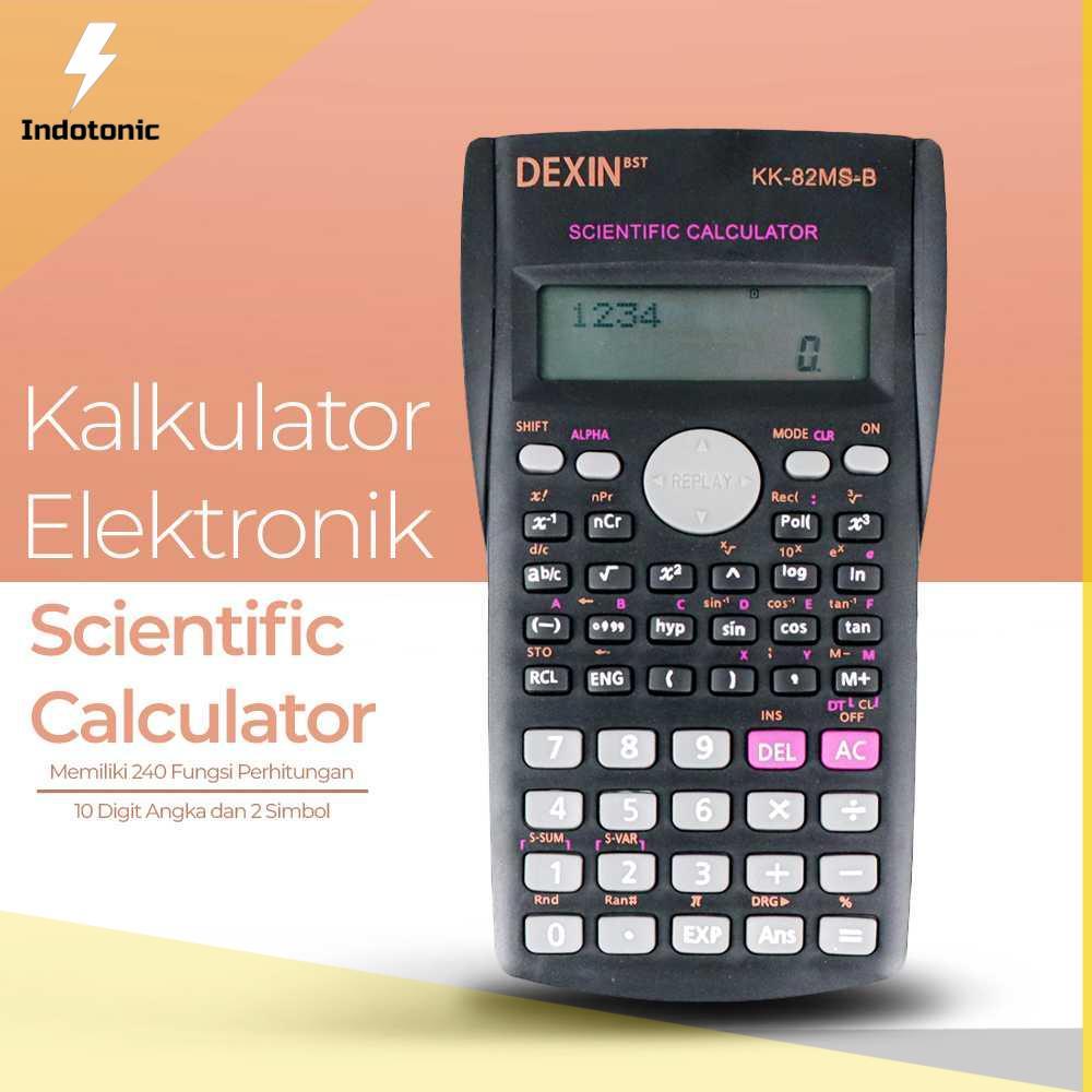 IndoTonic DEXIN Kalkulator Elektronik Scientific Calculator 10 Digit Display - KK-82MS-B