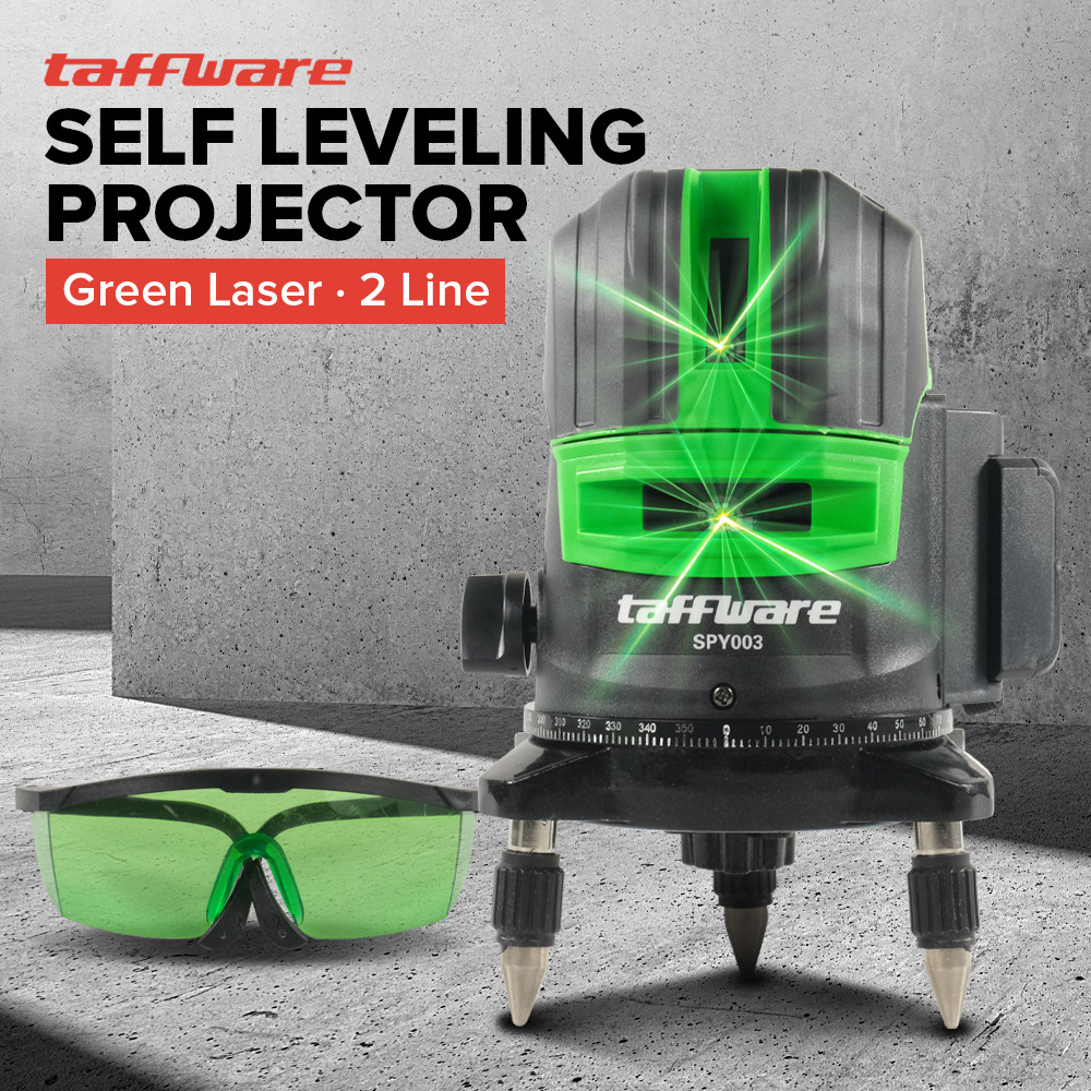 Laser Level Self Leveling Green Beam 2 Line Projector Akurat Presisi Alat Ukur Bangunan Modern Porta