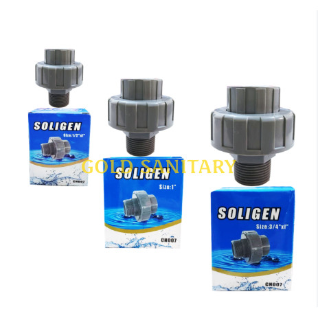 Watermur Drat Luar Soligen 1"x1" CN007 07 Water Mur PVC Pompa Air Plastik Union Fitting 1" x 1" Inch