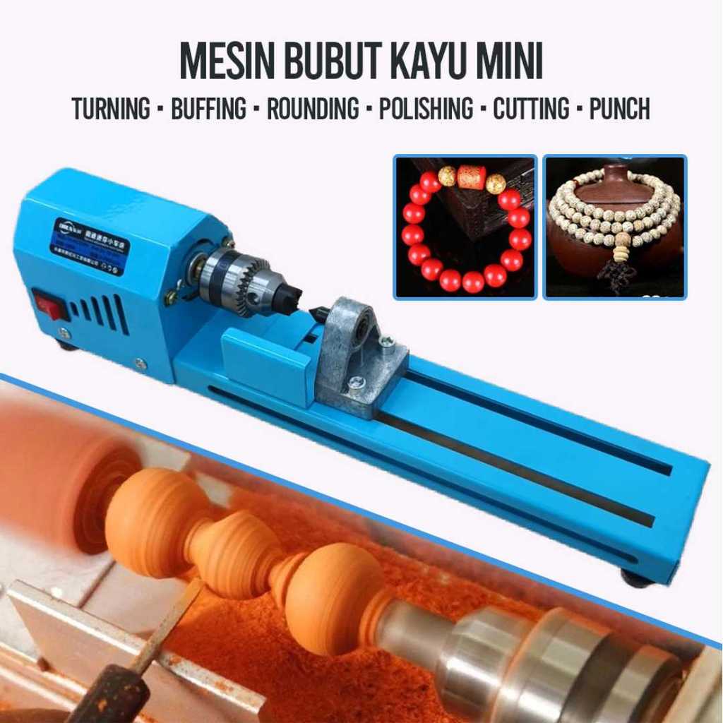 Mesin Bubut Kayu Mini Lathe Beads Woodworking 150W X707 Universal Murah High Quality