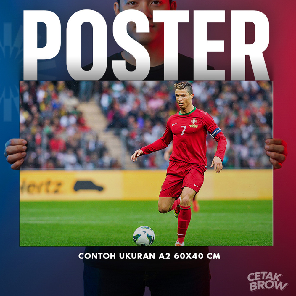 Poster Cristiano Ronaldo Pemain Bola Legndaris Bisa Custom Gambar Sendiri Hiasan Dinding Kamar CR7