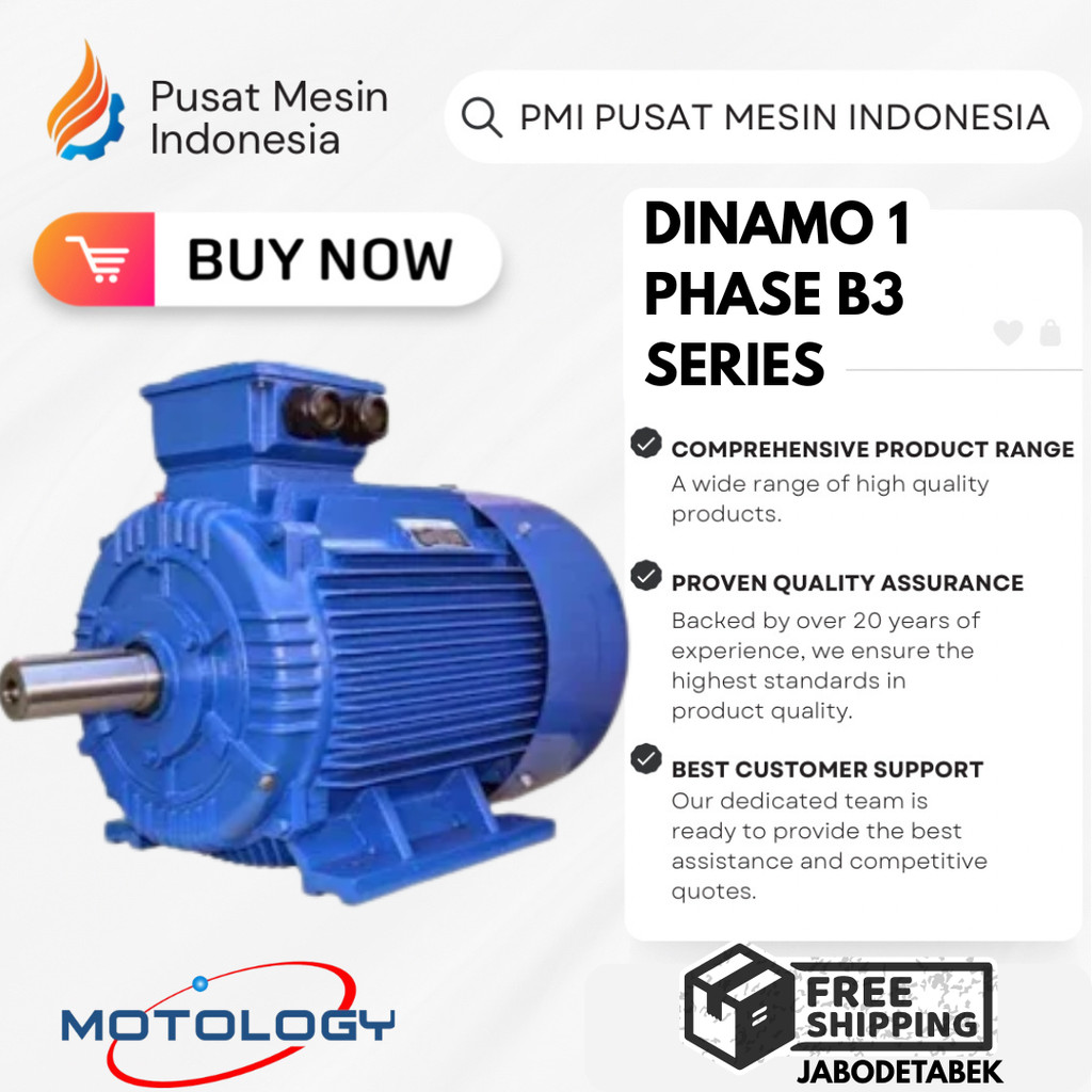 MOTOLOGY DINAMO 1 PHASE 2 POLE 2HP B3