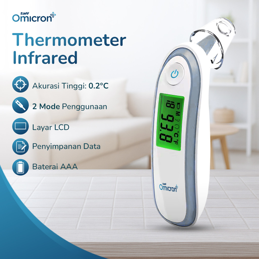 TaffOmicron Termometer Suhu Badan Digital Thermogun Infrared Memory - YK-IRT1