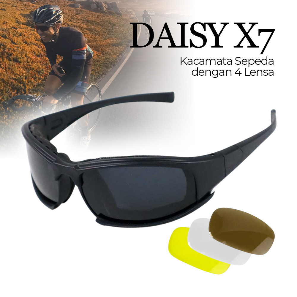 Daisy Kacamata Sepeda UV Protection Outdoor Cycling Sunglasses - X7