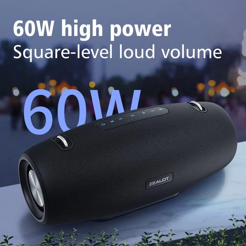 ZEALOT Speaker Bluetooth Portable Stereo Outdoor Waterproof 60W - S-67