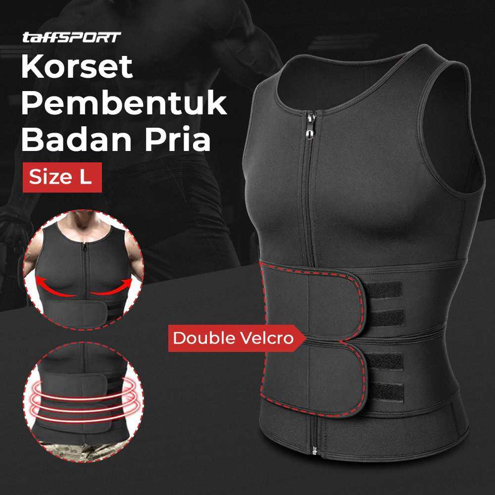 Korset Pembentuk Badan Pria Waist Fat Burner Double Velcro MWL10 Universal Murah High Quality