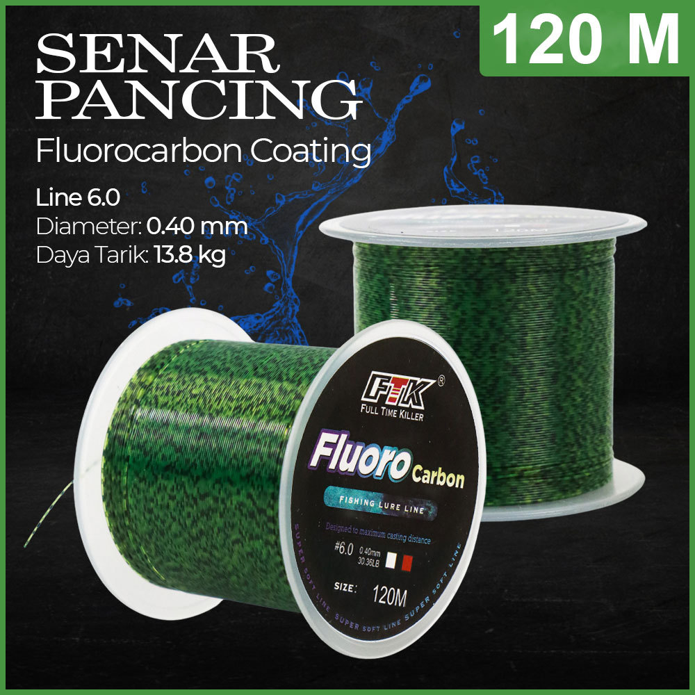 FTK Senar Pancing Invisible Spot Fluorocarbon Coating 120M - FT12