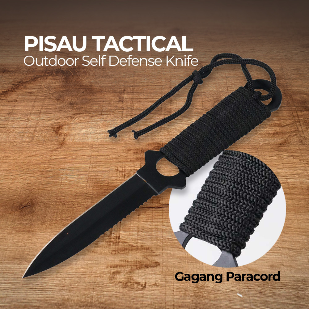 harga terbaik HALLER Pisau Tactical Wild Outdoor Self Defense Knife Survival - D579