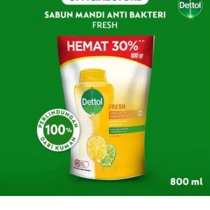 Dettol Sabun Mandi Cair Fresh Anti Bakteri Jumbo 800ml 800ml