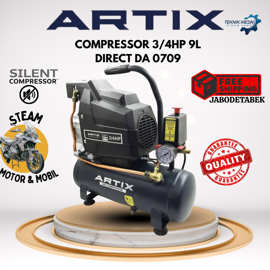 KOMPRESOR ANGIN LISTRIK OILLESS ARTIX COMPRESSOR  1HP 24L - DIRECT DA 1024 24 LITER - SILENT DIRECT 