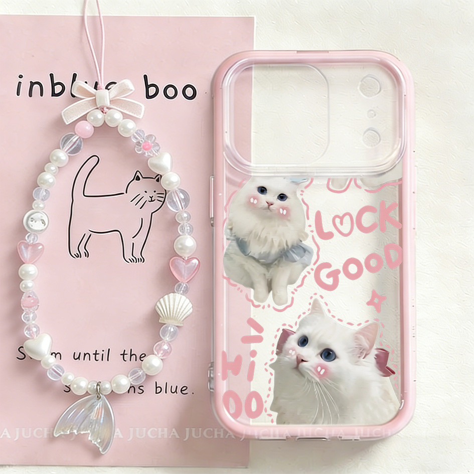 Putih Kucing 2-In-1 Transparan Case Hp Realme Note 80 Note 70 C85 Pro 60X C75X Case