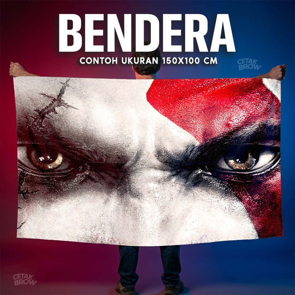 Bendera God of War Ragnarok Kratos Atreus Hiasan Dinding Kamar Cowok Dekorasi Studio Gaming Pro Art