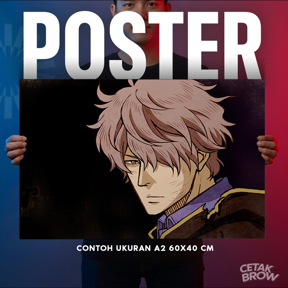 Poster Black Clover Asta Demon Form Hiasan Dinding Kamar Cowok Dekorasi Studio Gaming Keren Pro
