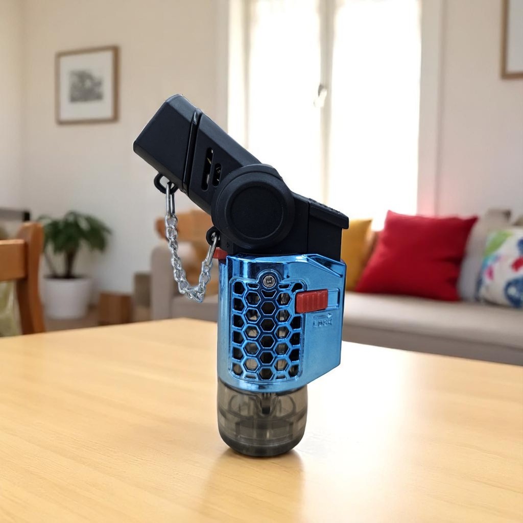 Focus Korek Api Mancis Torch Butane Gas Lighter Blue Flame Windproof - F151
