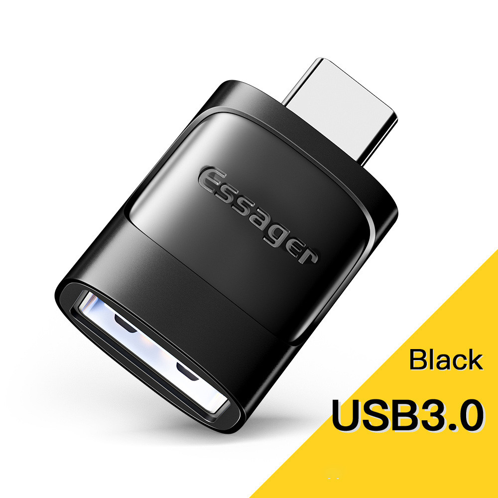 ESSAGER OTG USB 3.0 to Type C Adapter Converter Fast Charging 3A - EZJAC-XL01