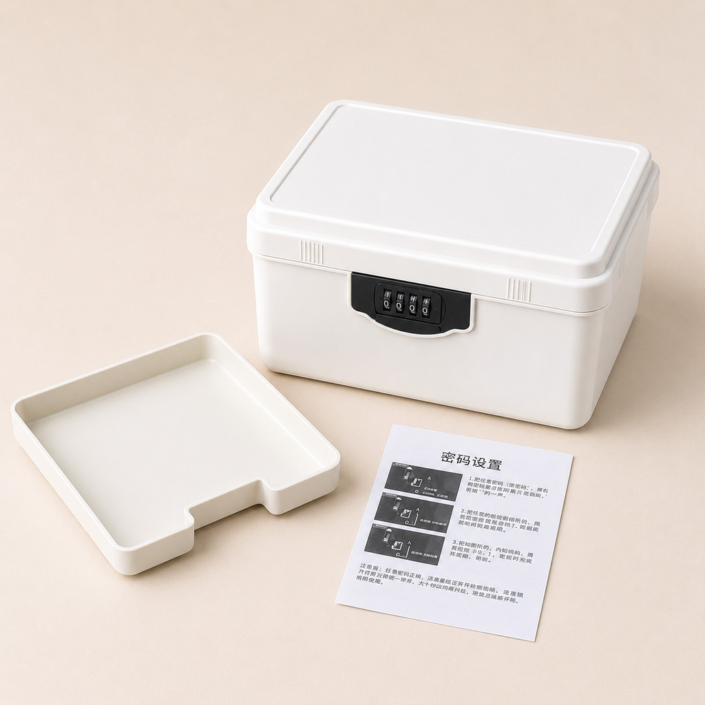 Ram Kotak Brankas Penyimpanan Safety Box Portable 4 Digit Password - 7710