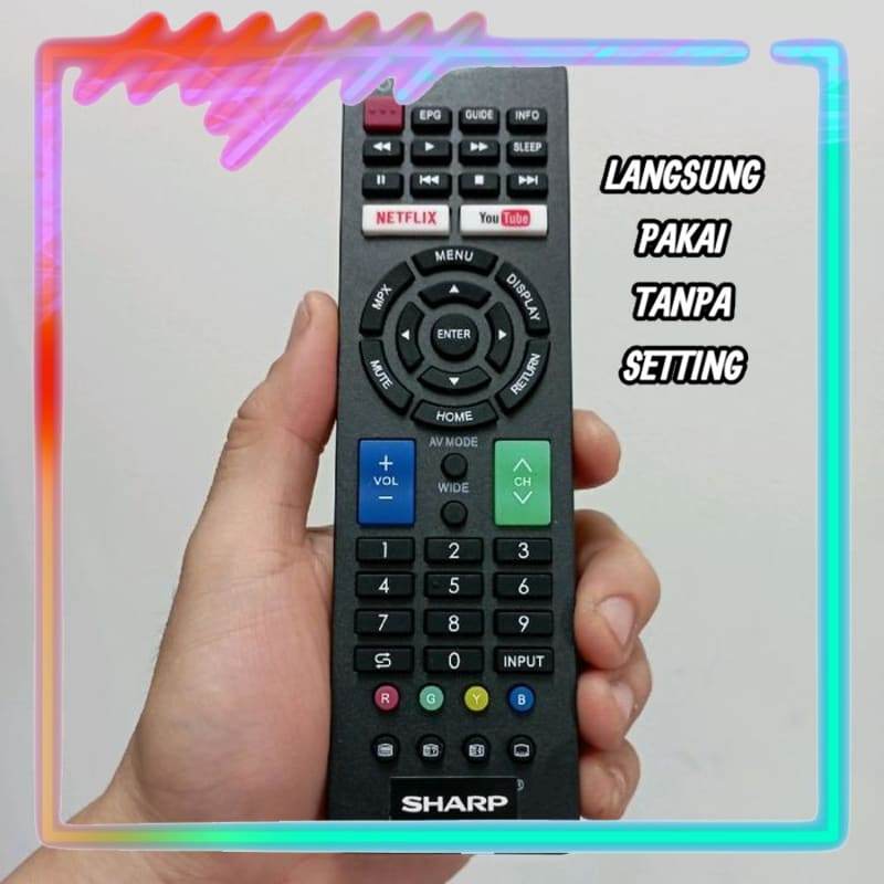 Remot Remote Smart TV Pengganti Tanpa Setting Sharp Aquos 4T-C40AH1X 4T-C50AH1X 4T-C60AH1X 4T-C70AH1