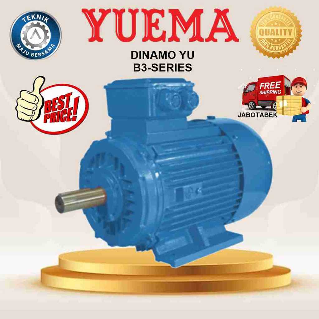 ELEKTRO DINAMO ELECTRIC MOTOR YUEMA YU 4P 3KW 4HP 3PHASE 380V B3 / DINAMO ELECTRIC MOTOR / ELEKTRO M
