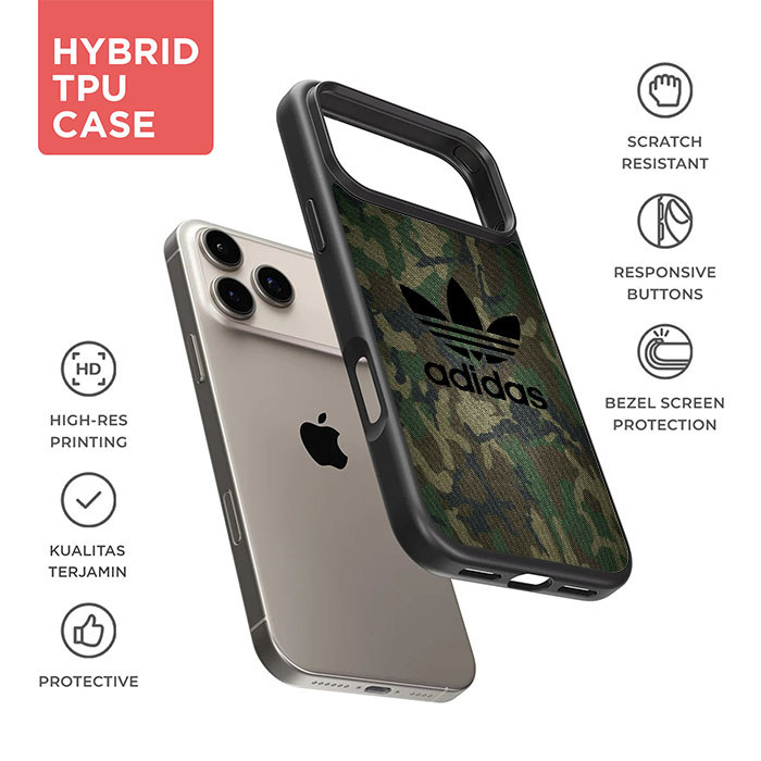 Adidas Army AB0562 Casing HP Custom Hardcase Softcase iPhone 17 16 16e 15 14 13 12 11 XR XS 8 7 SE P