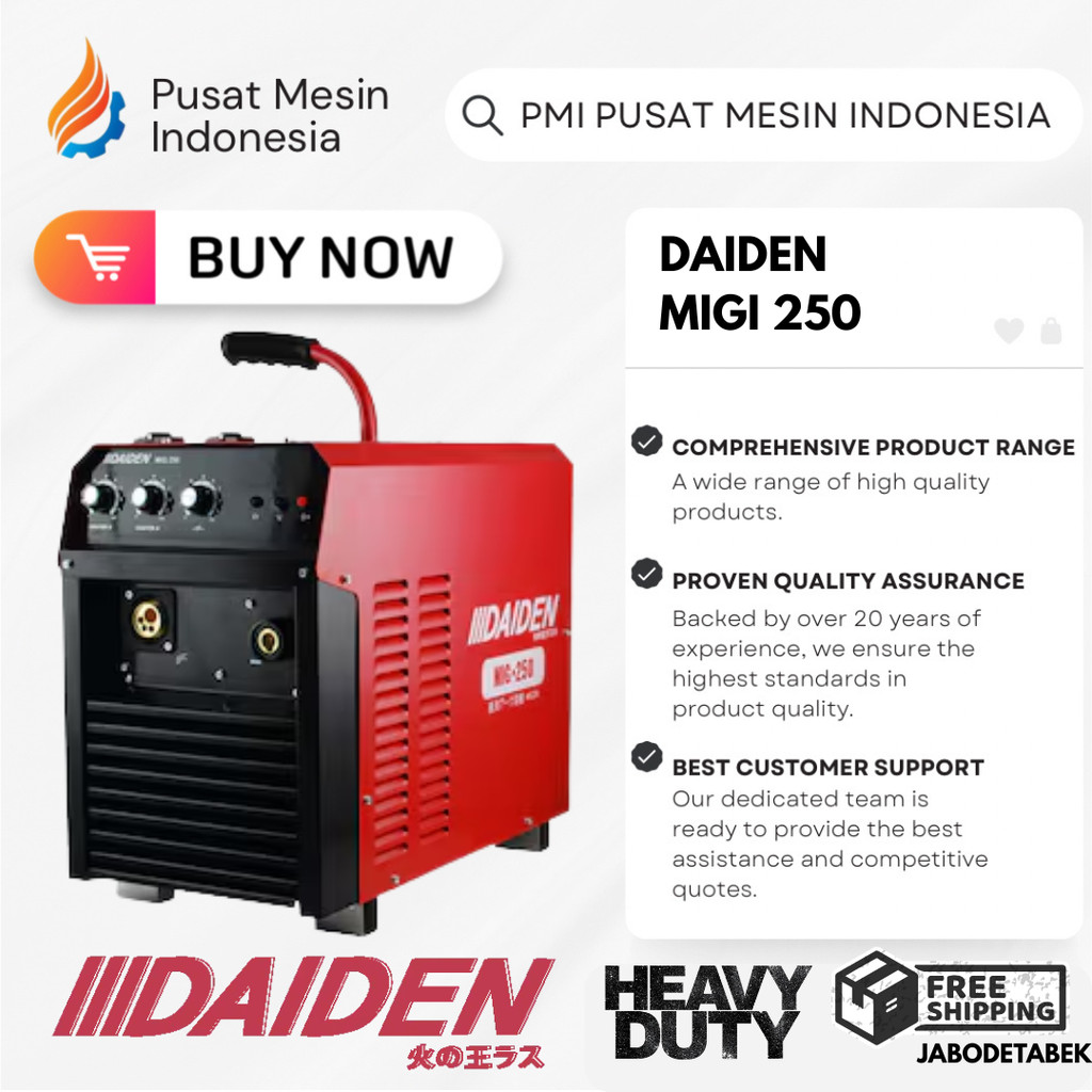 MESIN LAS DAIDEN MIGI 250/ TRAFO LAS / WELDING INVERTER / LAS ARGON