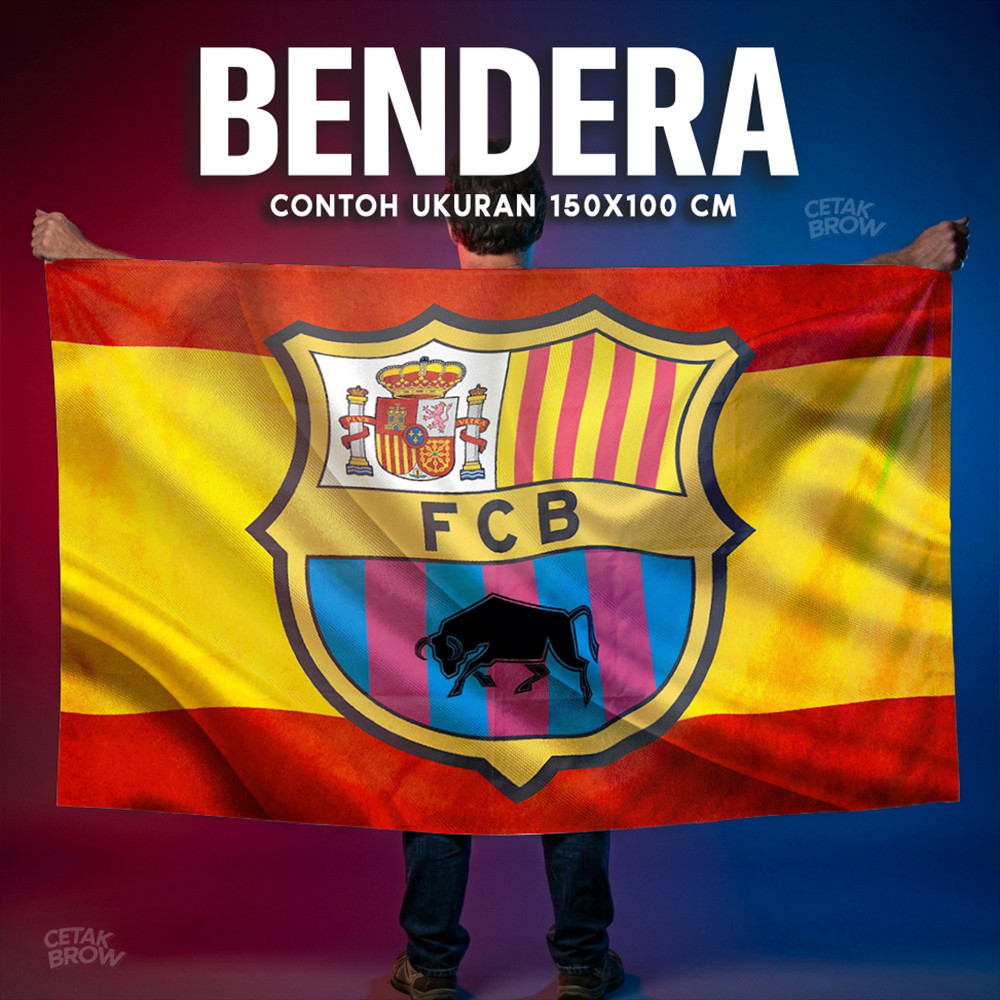 Bendera FC Barcelona Mes Que Un Club Motto Hiasan Dinding Kamar Minimalis Dekorasi Dinding Keren Art