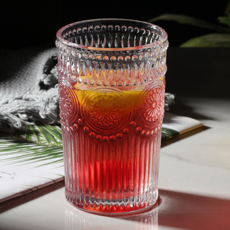 One Two Cups Gelas Kaca Aesthetic Kopi Teh Sunflower Glass 360ml - YJ09