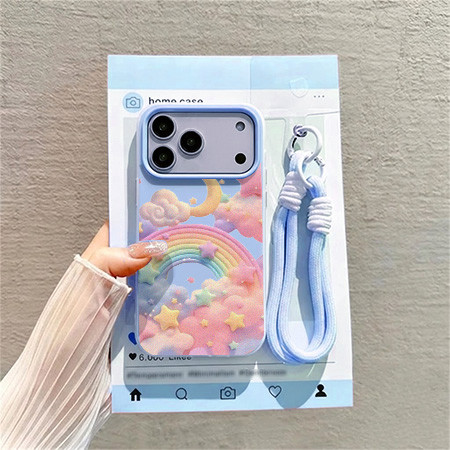 Pelangi Kartun Set Tali Gemoy Case Hp Oppo Reno 15F A6X A6 Pro 14F A3X A5 Pro A5I A5 2025 Case