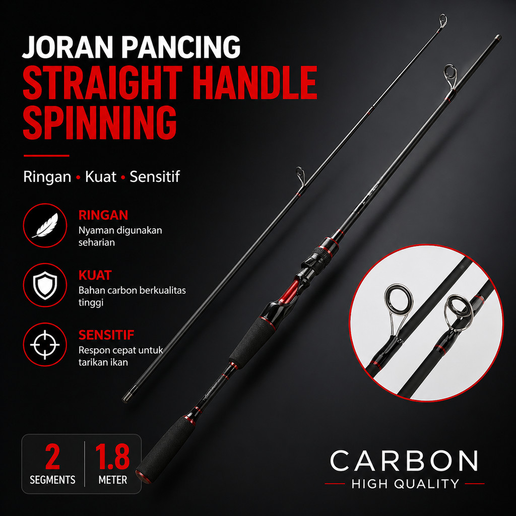 Joran KBW Joran Pancing Spinning Carbon Fiber 2 Section - KBW01