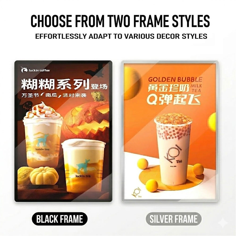 Neon Box Kaca Tempered Display Menu Restoran Cafe Light Box Premium/light box display/menu led displ