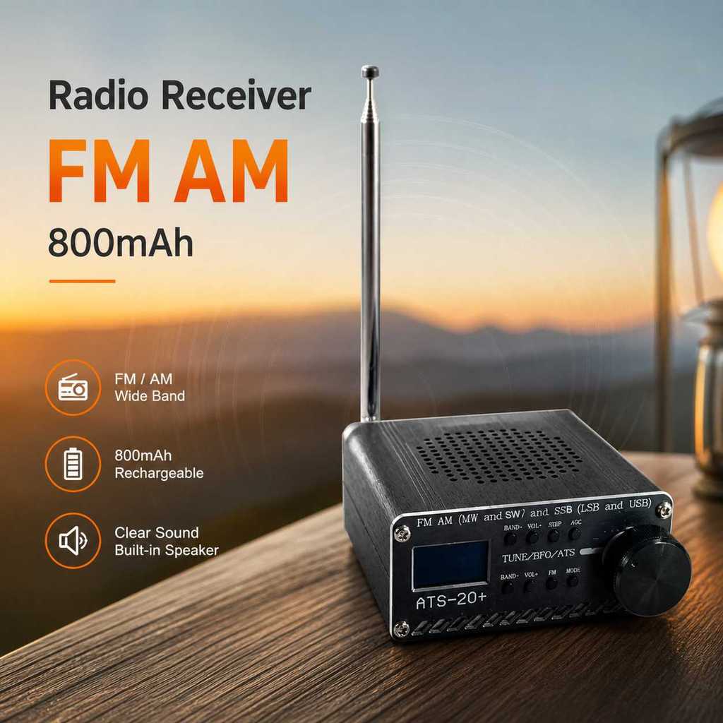 BEST Qiilu Radio Receiver FM AM Full Band Portable with Speaker 800mAh - ATS-20+ PROMO BIG SALE