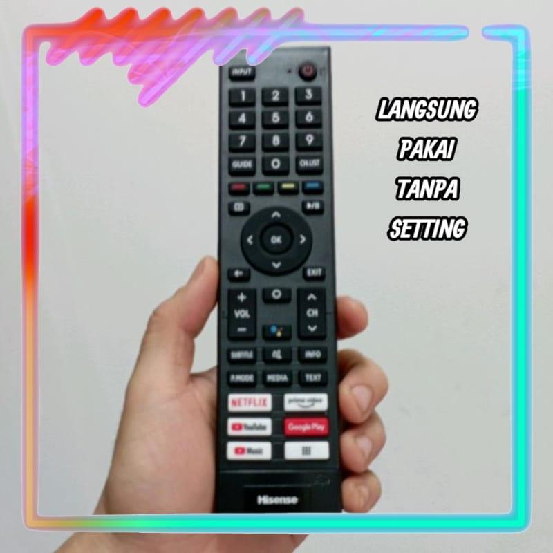 Remot Remote Android TV Non Voice Pengganti Tanpa Setting Hisense ERF3F80H 75A6500H 65A6500H 55A6500