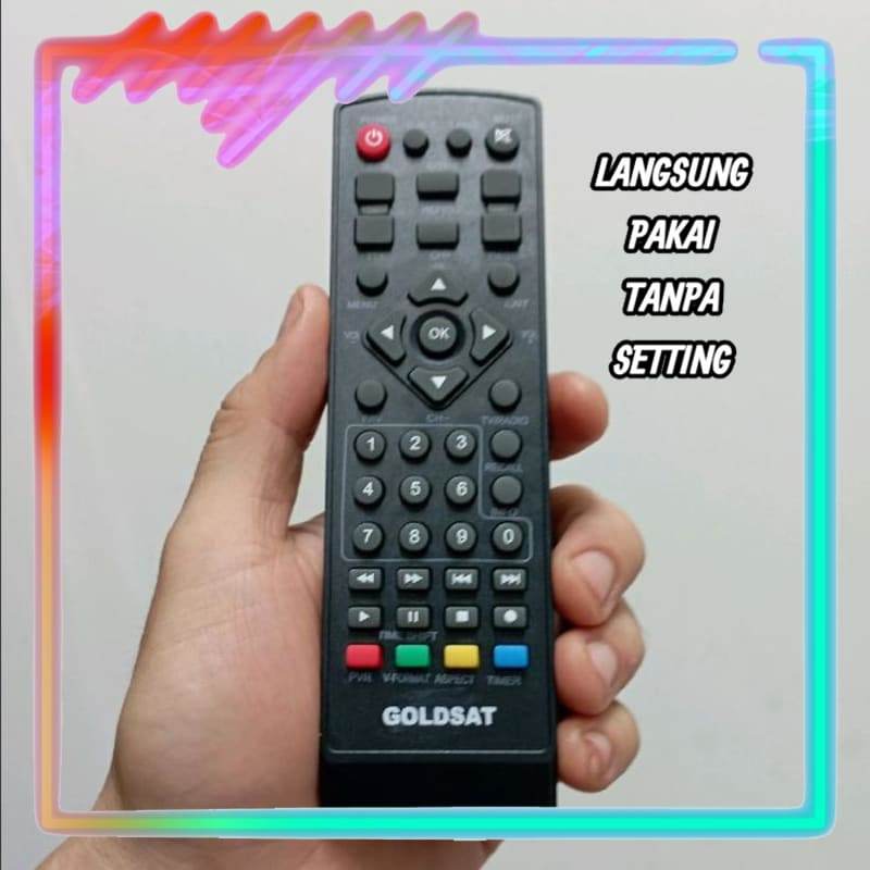 Remot Remote STB DVB-T2 Pengganti Tanpa Setting Goldsat Sonic RC130 Set Top Box Digital TV HD (LANGS