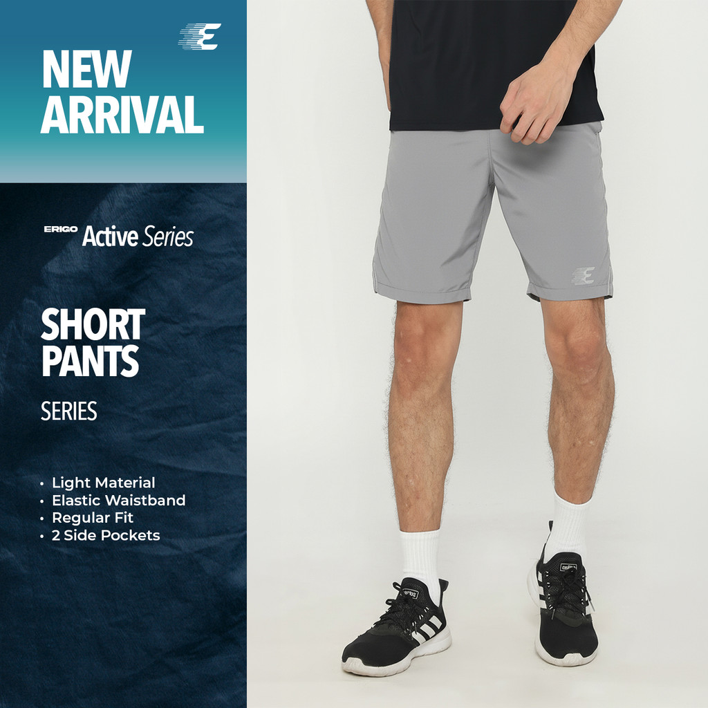 Erigo Running Short Pants Craig Grey - Celana Pendek Olahraga Unisex