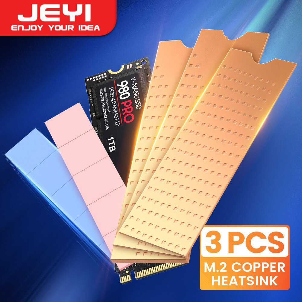 Heatsink SSD NVMe M.2 Pure Copper Cooler 3in1 Cream